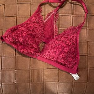 Red Padded Lace Bralette Victoria’s Secret size S NWOT